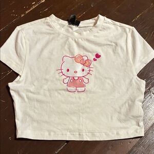 Hello Kitty Cream and Pink Short Sleeve Tee